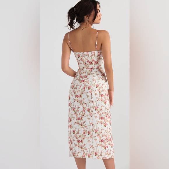 House of CB Charlotte Rose Print Corset Midi Sundress, Size Large, bigger cup - Picture 2 of 6
